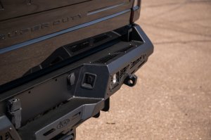 Ford Super Duty F-250 Bumper - Rear - Addictive Desert Designs - Stealth Fighter - Hammer Black with Satin Black Panels - `23-`26